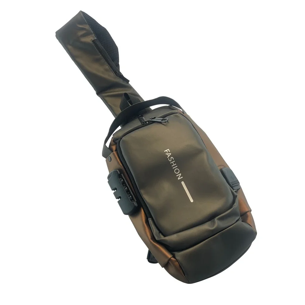 Fashion Sling unisex, Bag Anti Theft Crossbody Shoulder Chest Bag Pack Gray Brow
